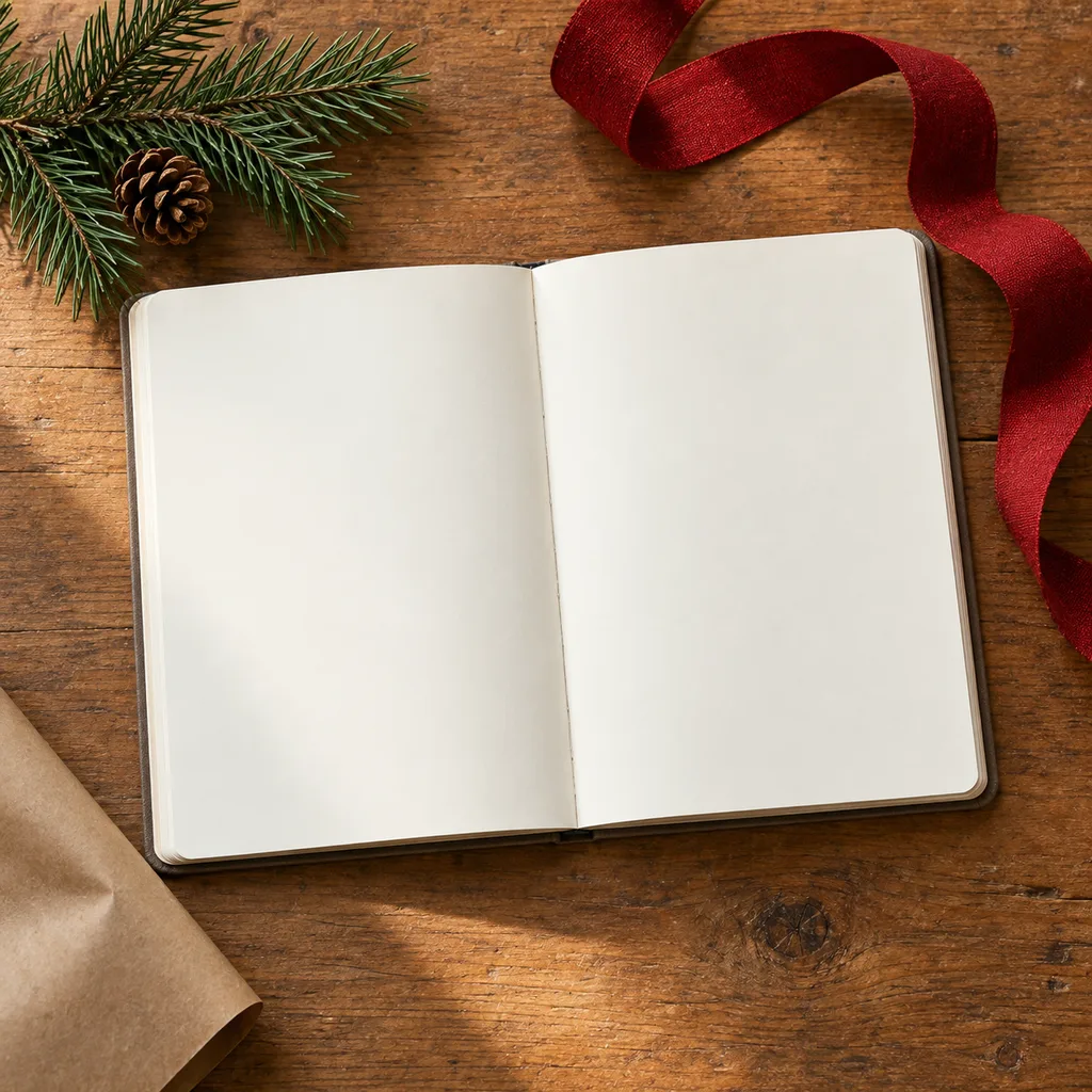 Representative photo-style image of blank page sketchbook — generated, not a specific product
