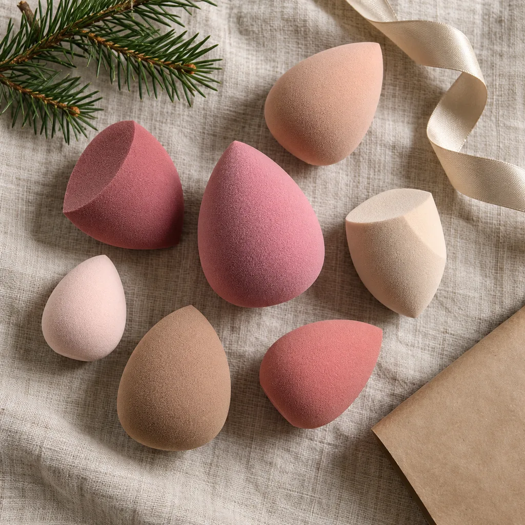 Representative photo-style image of blending makeup sponge collection — generated, not a specific product