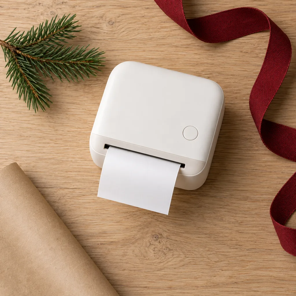 Representative photo-style image of bluetooth label printer — generated, not a specific product