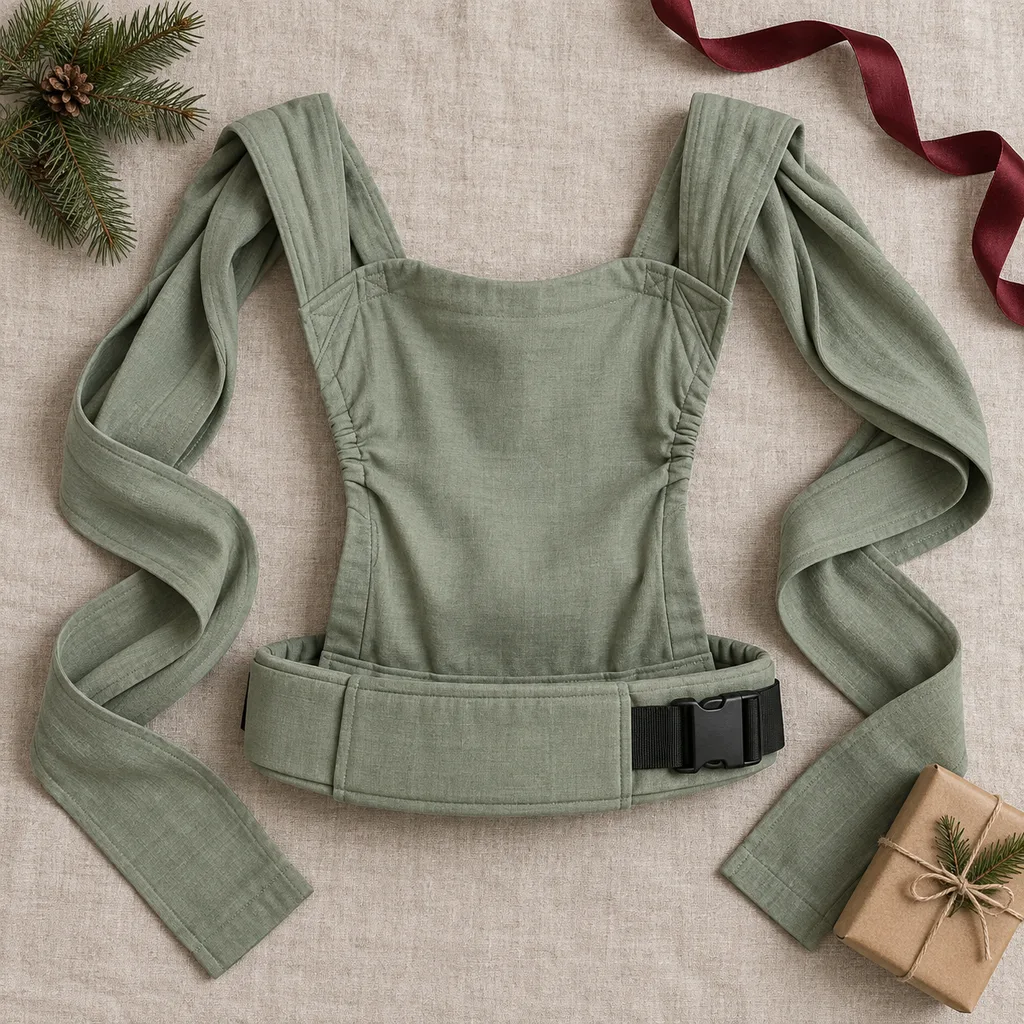 Representative photo-style image of buckle-tie hybrid wrap — generated, not a specific product