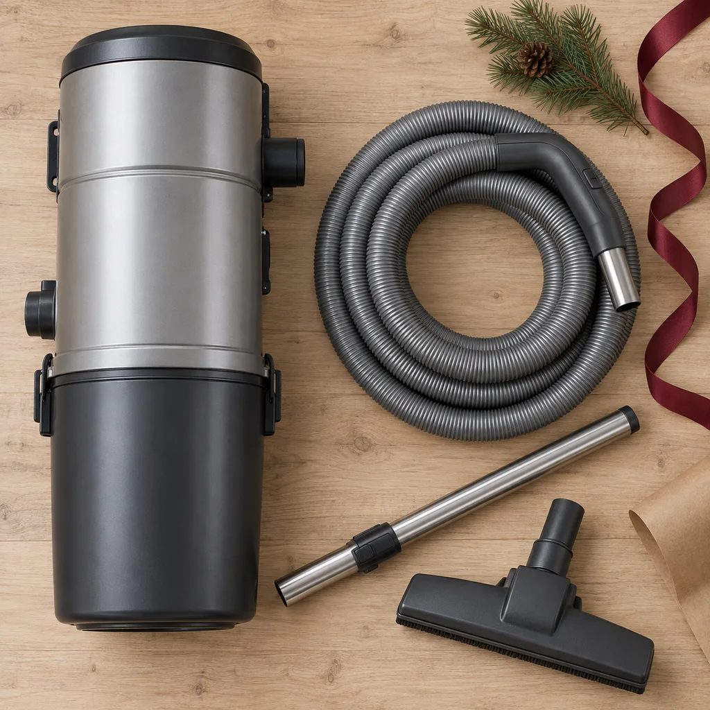 Representative photo-style image of central vacuum system — generated, not a specific product