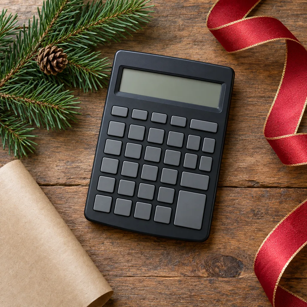 Representative photo-style image of business financial calculator — generated, not a specific product
