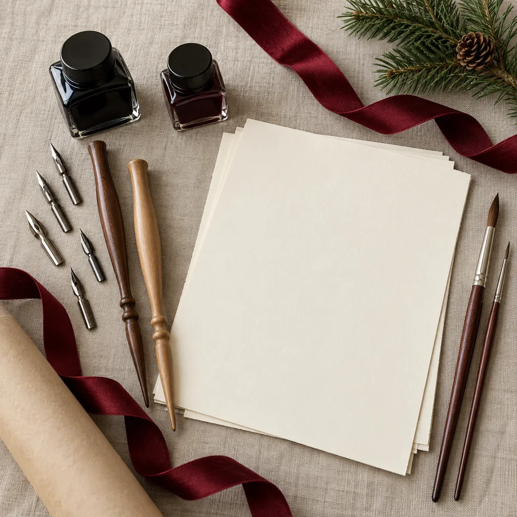 Representative photo-style image of calligraphy lettering set — generated, not a specific product