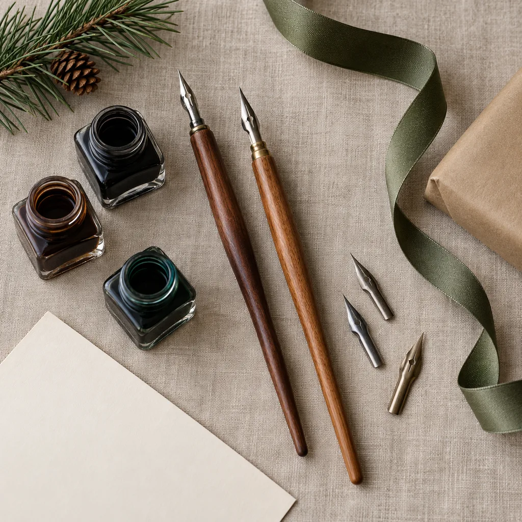 Representative photo-style image of calligraphy pen set — generated, not a specific product