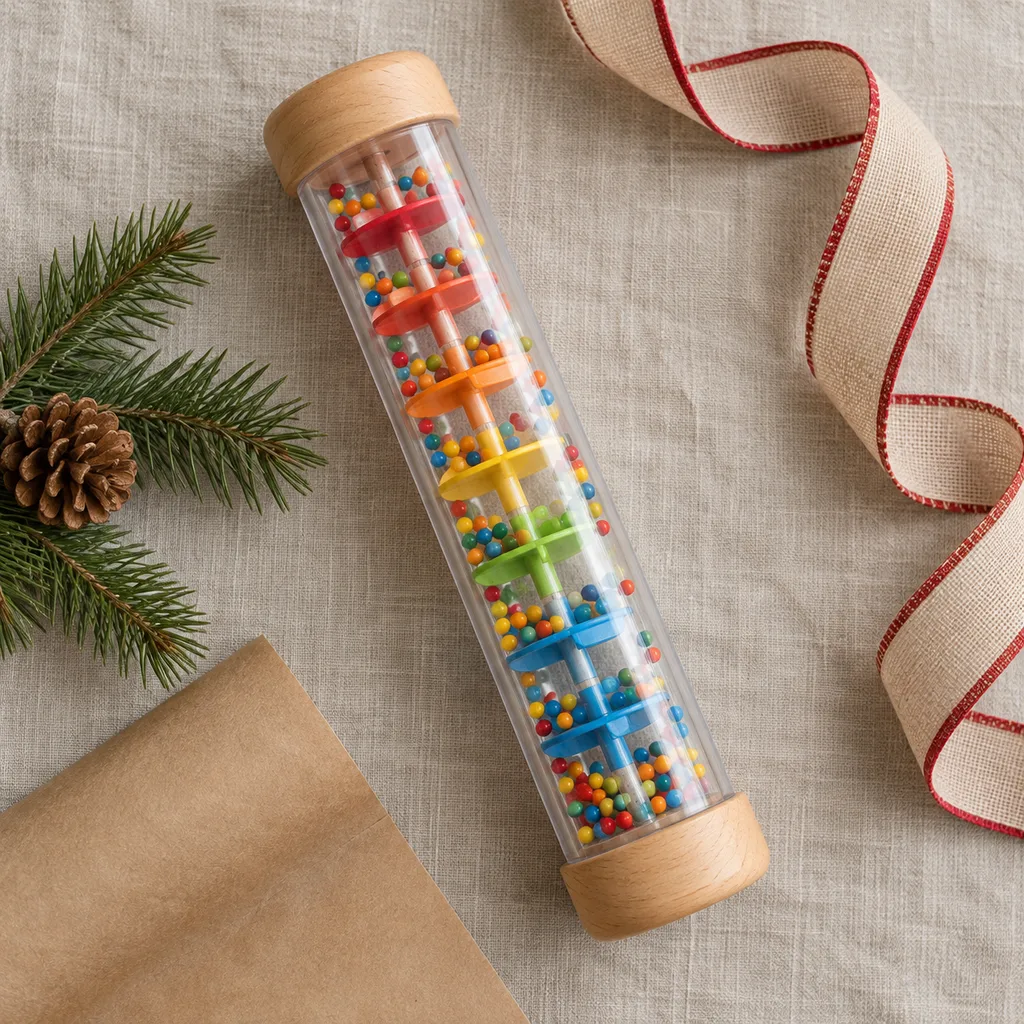 Representative photo-style image of calming rainmaker stick toy — generated, not a specific product