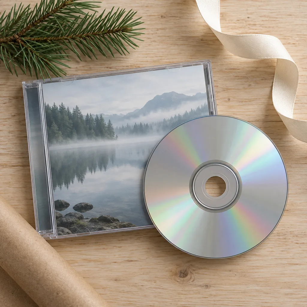 Representative photo-style image of calming relaxation music cd — generated, not a specific product