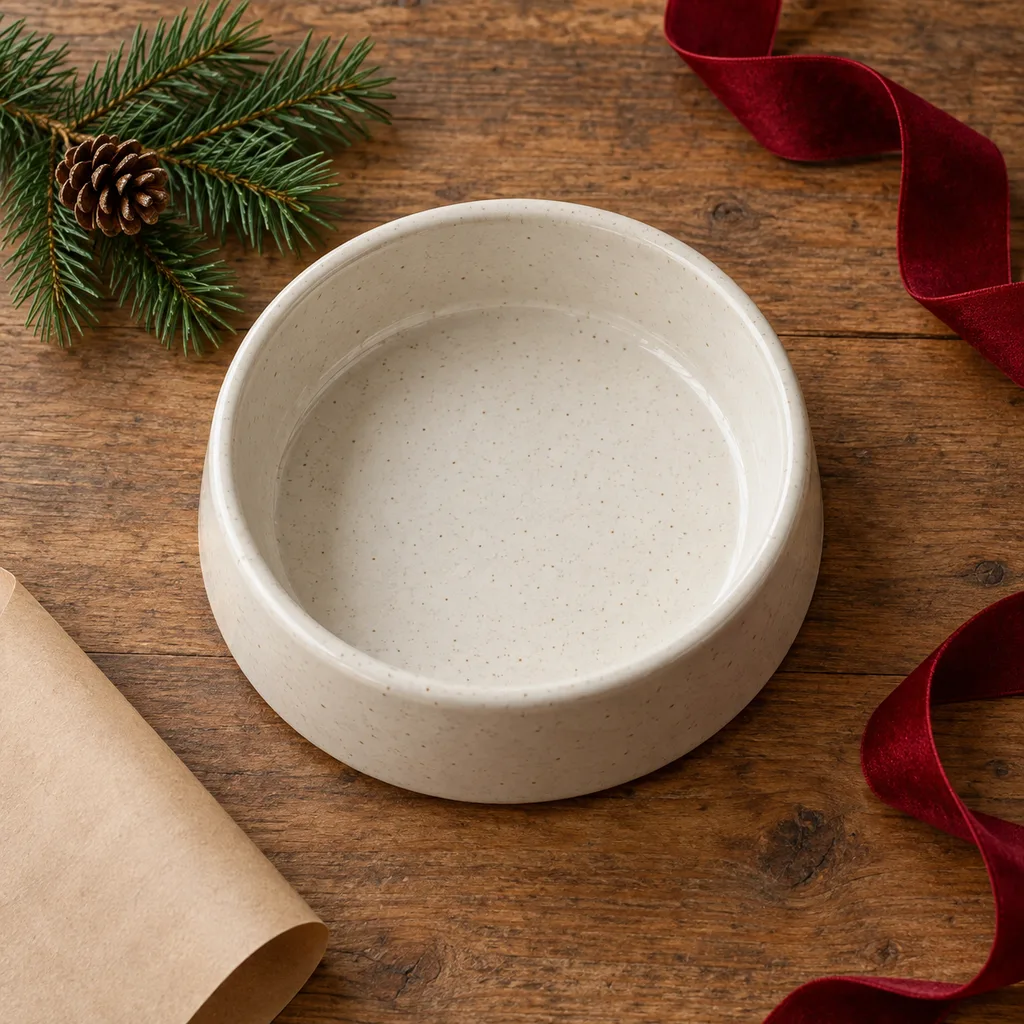 Representative photo-style image of ceramic pet bowl — generated, not a specific product