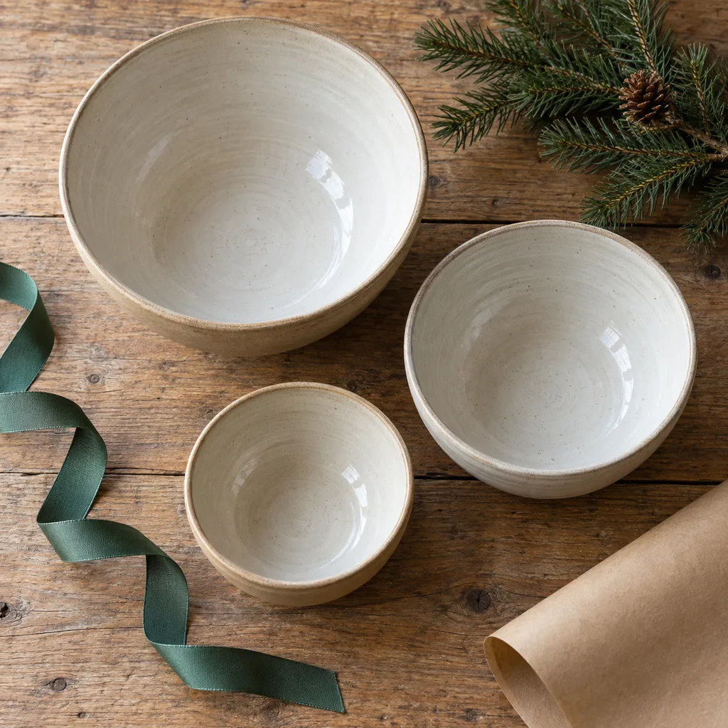 Representative photo-style image of ceramic mixing bowls — generated, not a specific product
