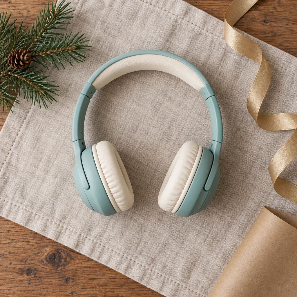 Representative photo-style image of child-friendly volume-limited headphones — generated, not a specific product