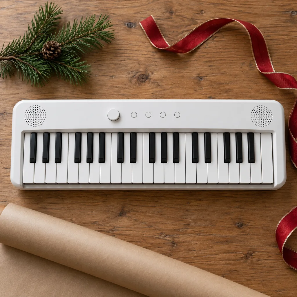 Representative photo-style image of child's digital piano — generated, not a specific product