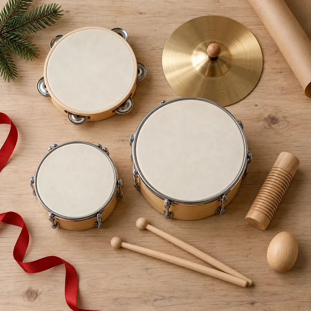 Representative photo-style image of childrens drum kit — generated, not a specific product
