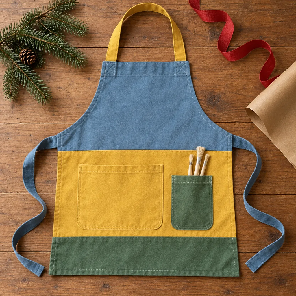 Representative photo-style image of children's creative play apron — generated, not a specific product