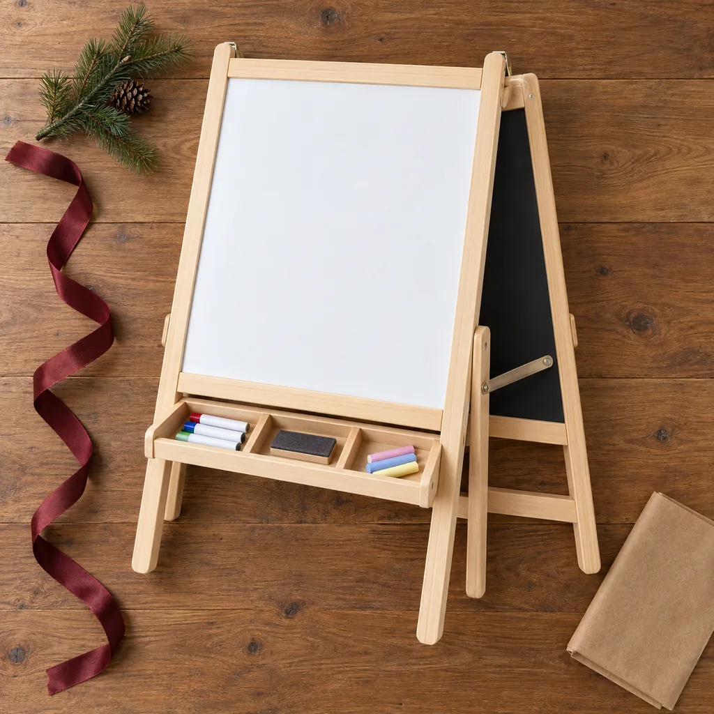 Representative photo-style image of children's double-sided art easel — generated, not a specific product
