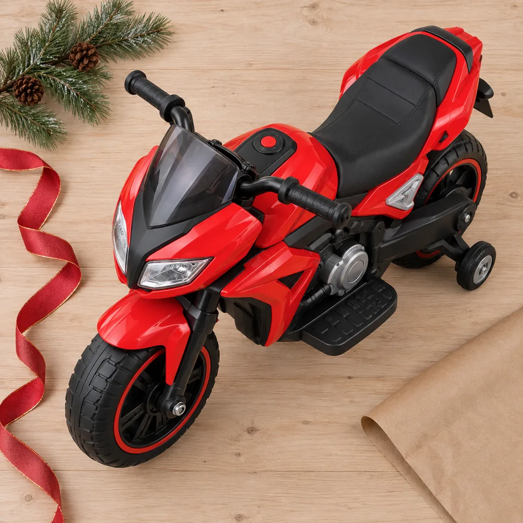 Representative photo-style image of children's electric ride-on motorcycle — generated, not a specific product