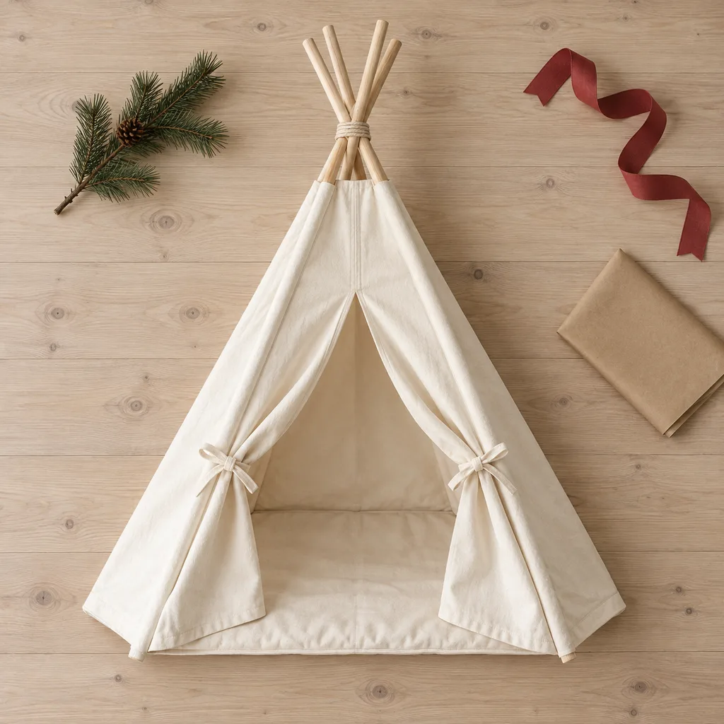 Representative photo-style image of children's indoor teepee play tent — generated, not a specific product