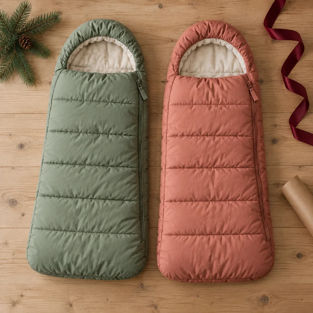 Representative photo-style image of childrens sleeping bags — generated, not a specific product