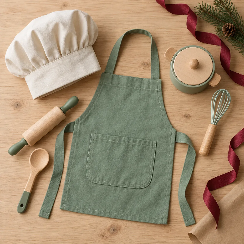 Representative photo-style image of children's pretend chef set — generated, not a specific product