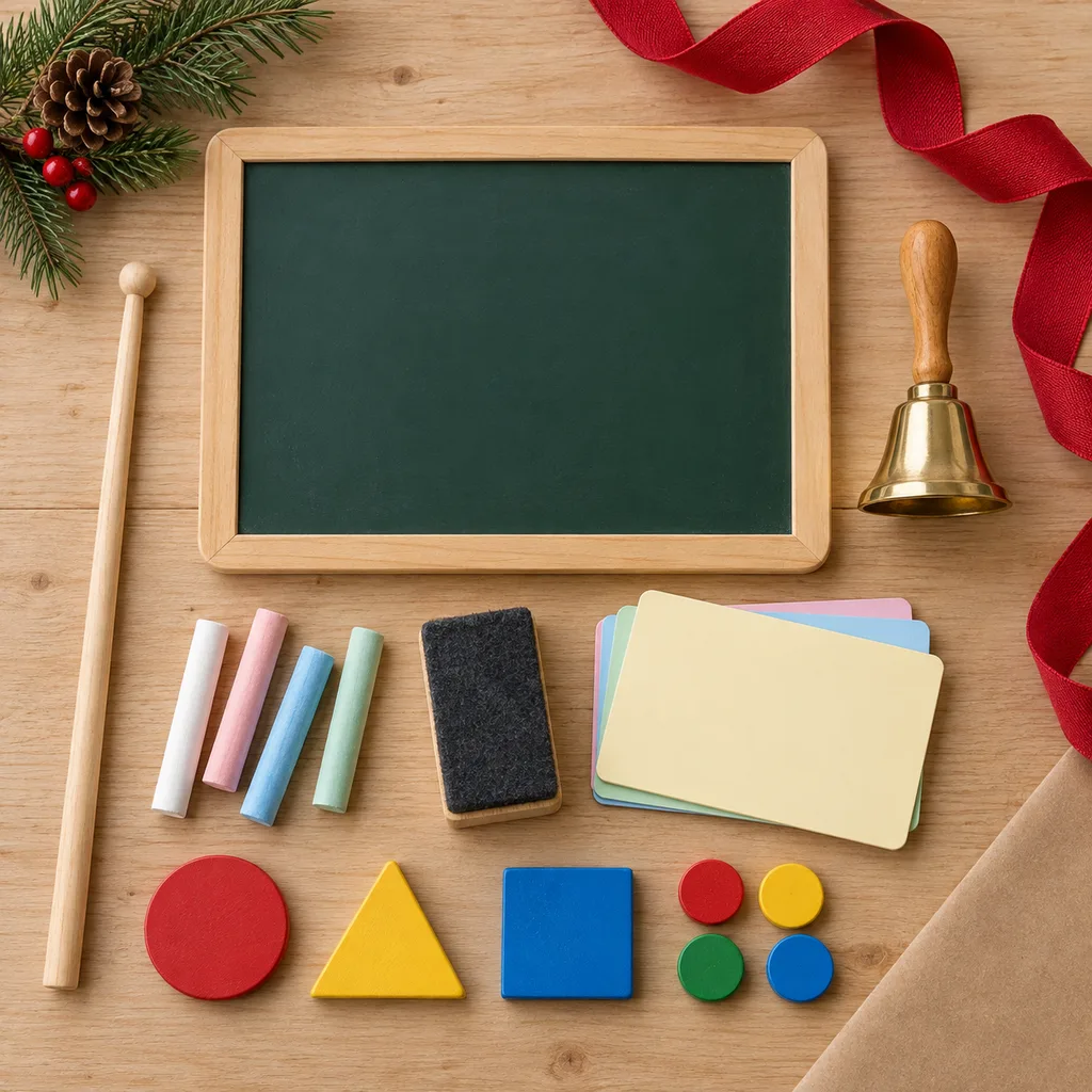 Representative photo-style image of children's pretend teacher kit — generated, not a specific product