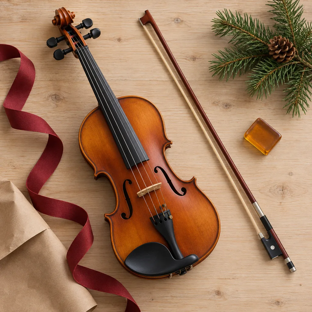 Representative photo-style image of children's violin set — generated, not a specific product
