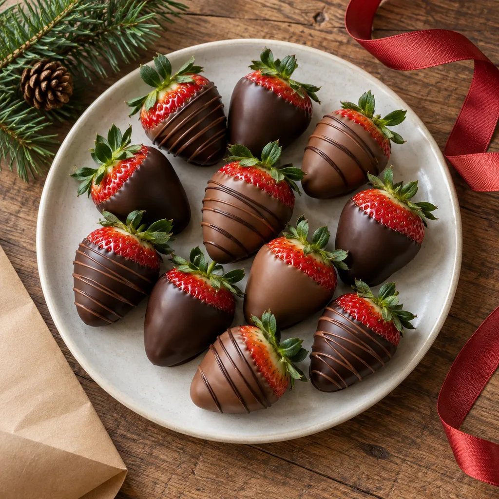 Representative photo-style image of classic chocolate covered strawberries — generated, not a specific product