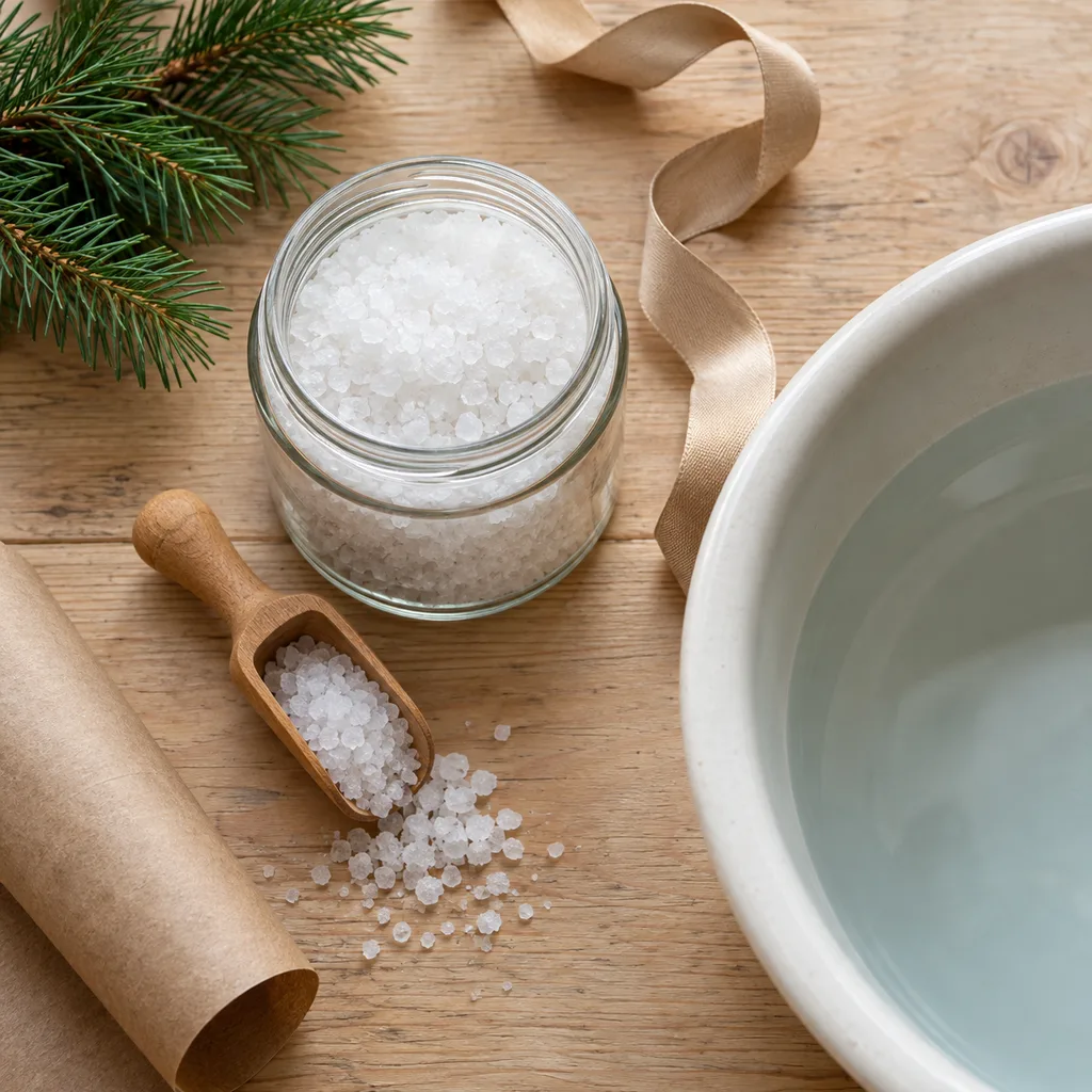 Representative photo-style image of epsom salt foot soak — generated, not a specific product
