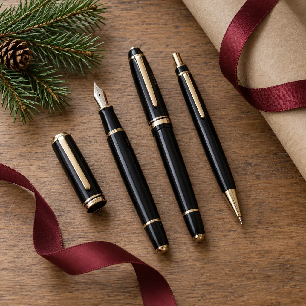 Representative photo-style image of classic fountain pen set — generated, not a specific product