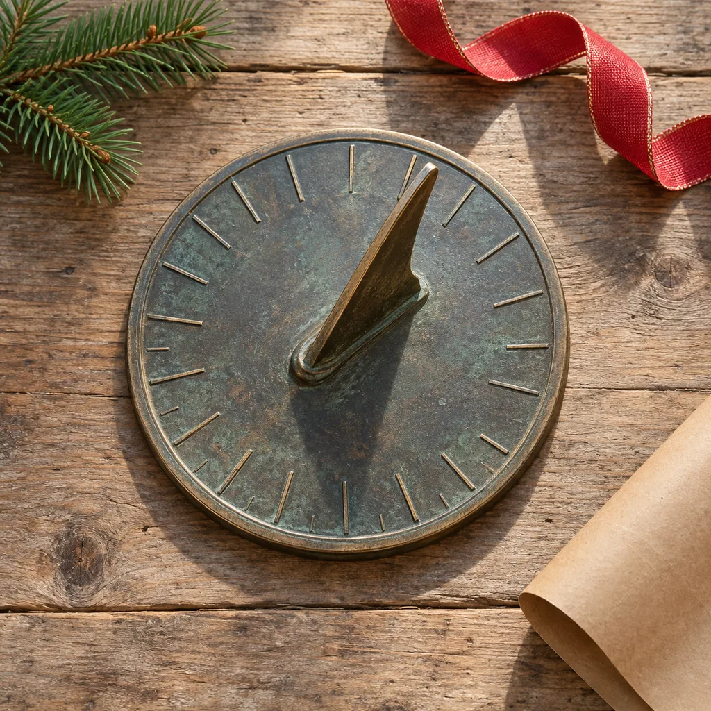 Representative photo-style image of classic garden sundial — generated, not a specific product