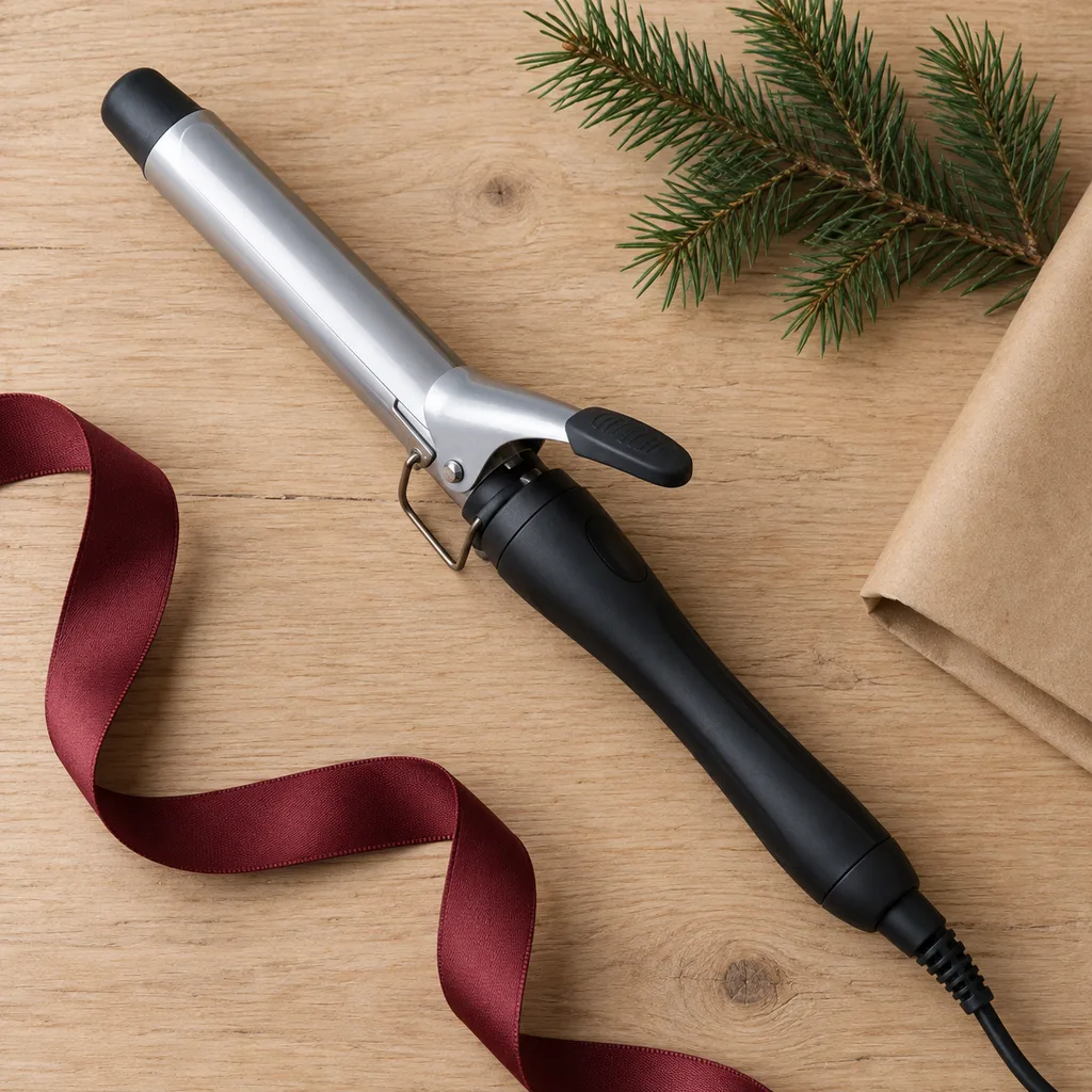 Representative photo-style image of classic hair curling iron — generated, not a specific product