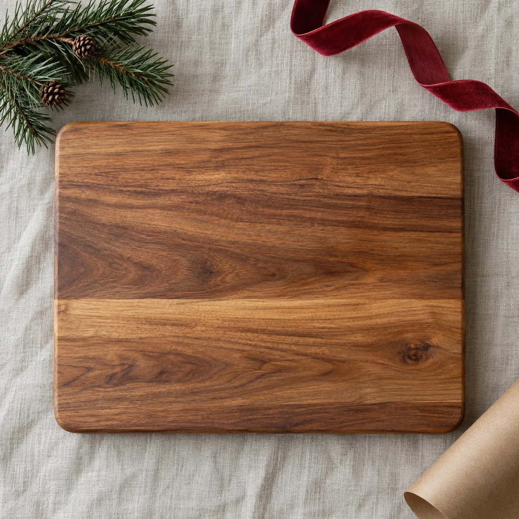 Representative photo-style image of classic hardwood cutting board — generated, not a specific product