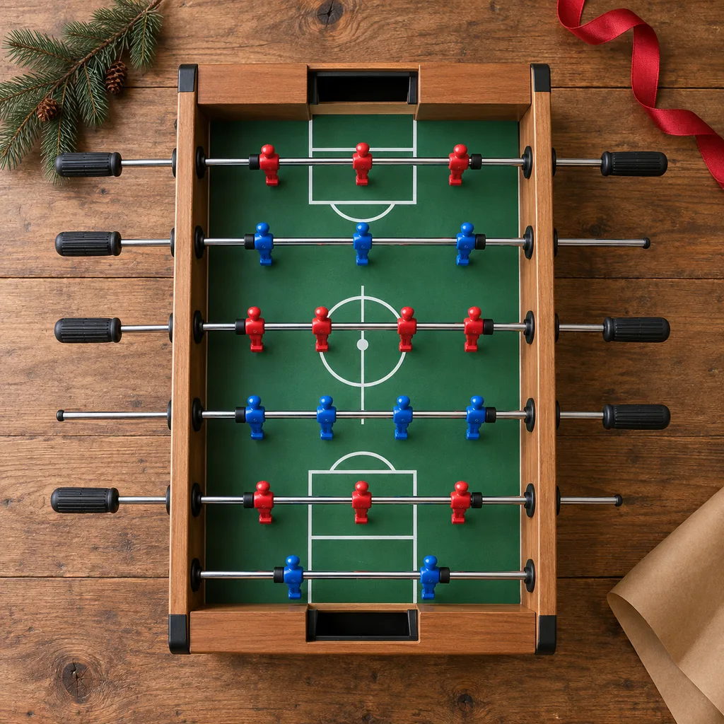 Representative photo-style image of classic foosball table — generated, not a specific product