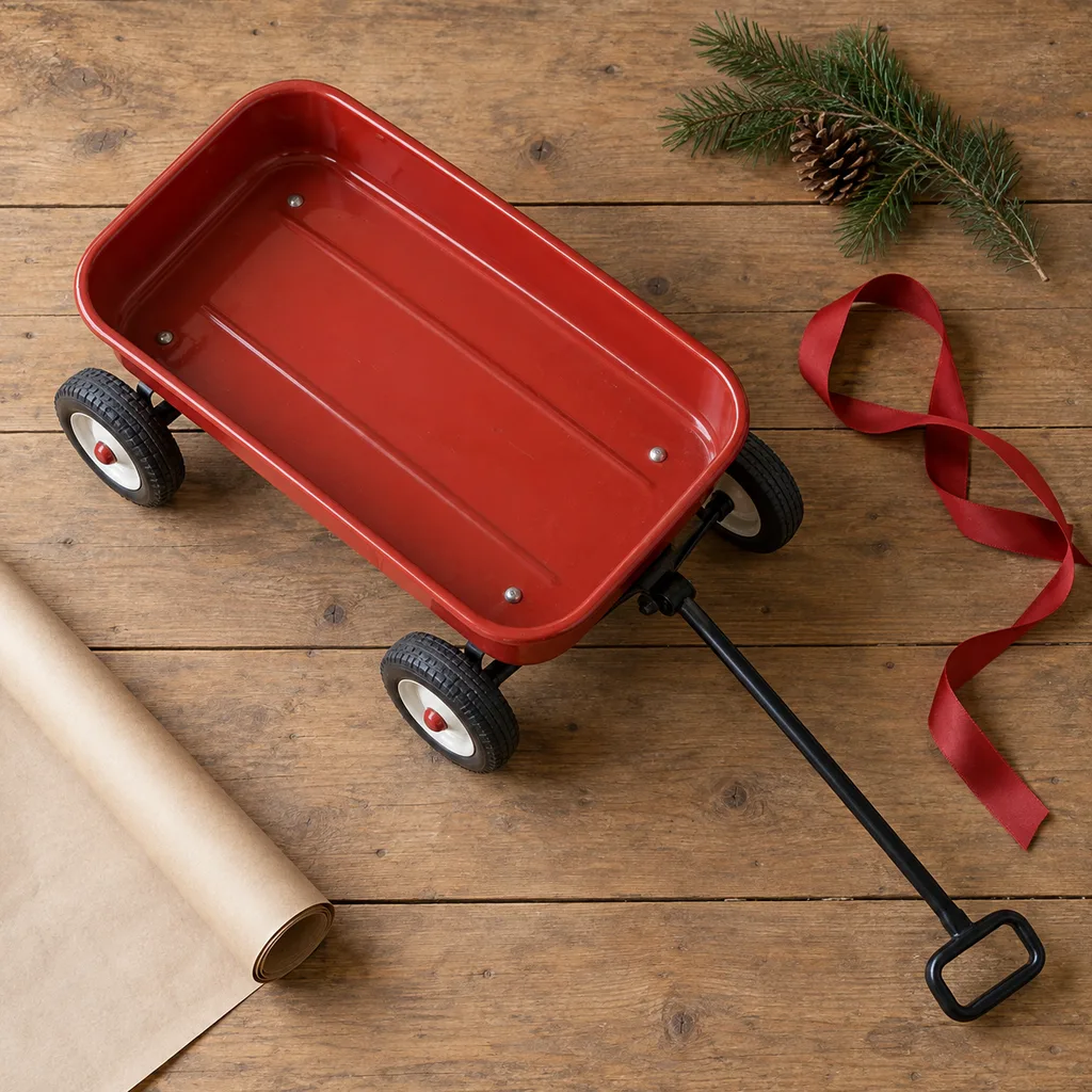 Representative photo-style image of classic kids' pull wagon — generated, not a specific product