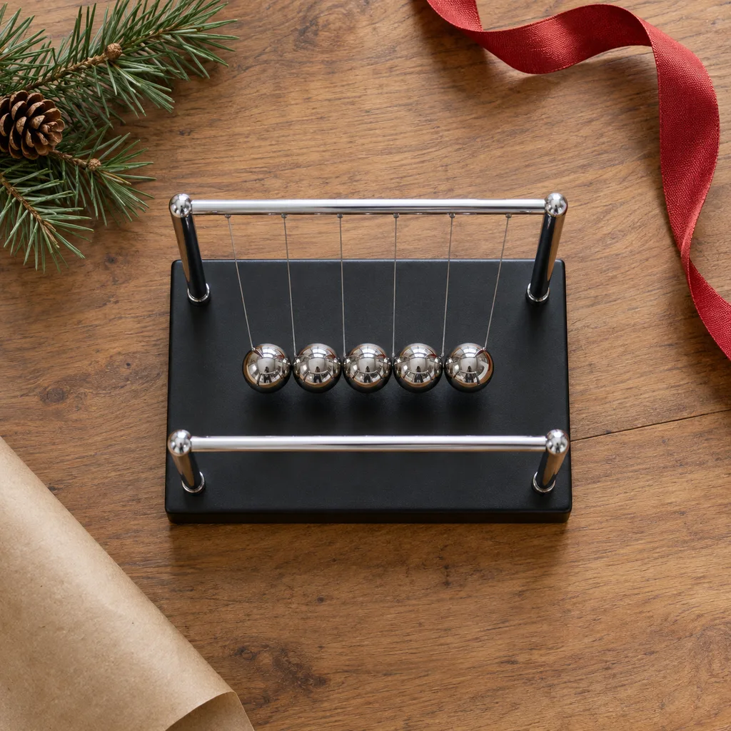 Representative photo-style image of classic kinetic ball set — generated, not a specific product