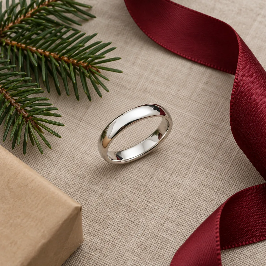 Representative photo-style image of classic metal band ring — generated, not a specific product