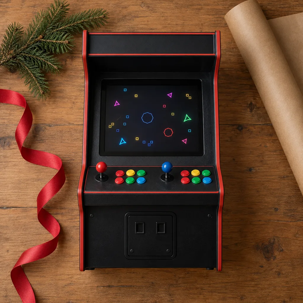 Representative photo-style image of classic multi-game arcade cabinet — generated, not a specific product