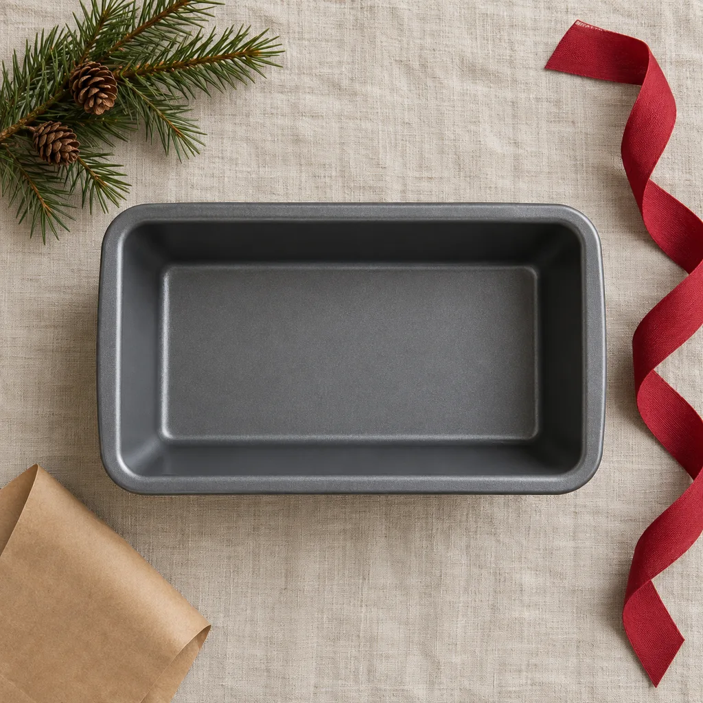 Representative photo-style image of classic non-stick loaf pan — generated, not a specific product