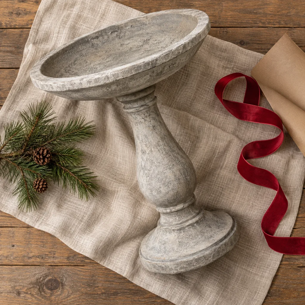 Representative photo-style image of pedestal bird bath — generated, not a specific product