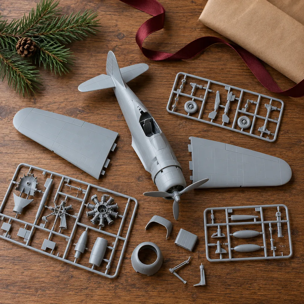 Representative photo-style image of classic plastic aircraft model kit — generated, not a specific product