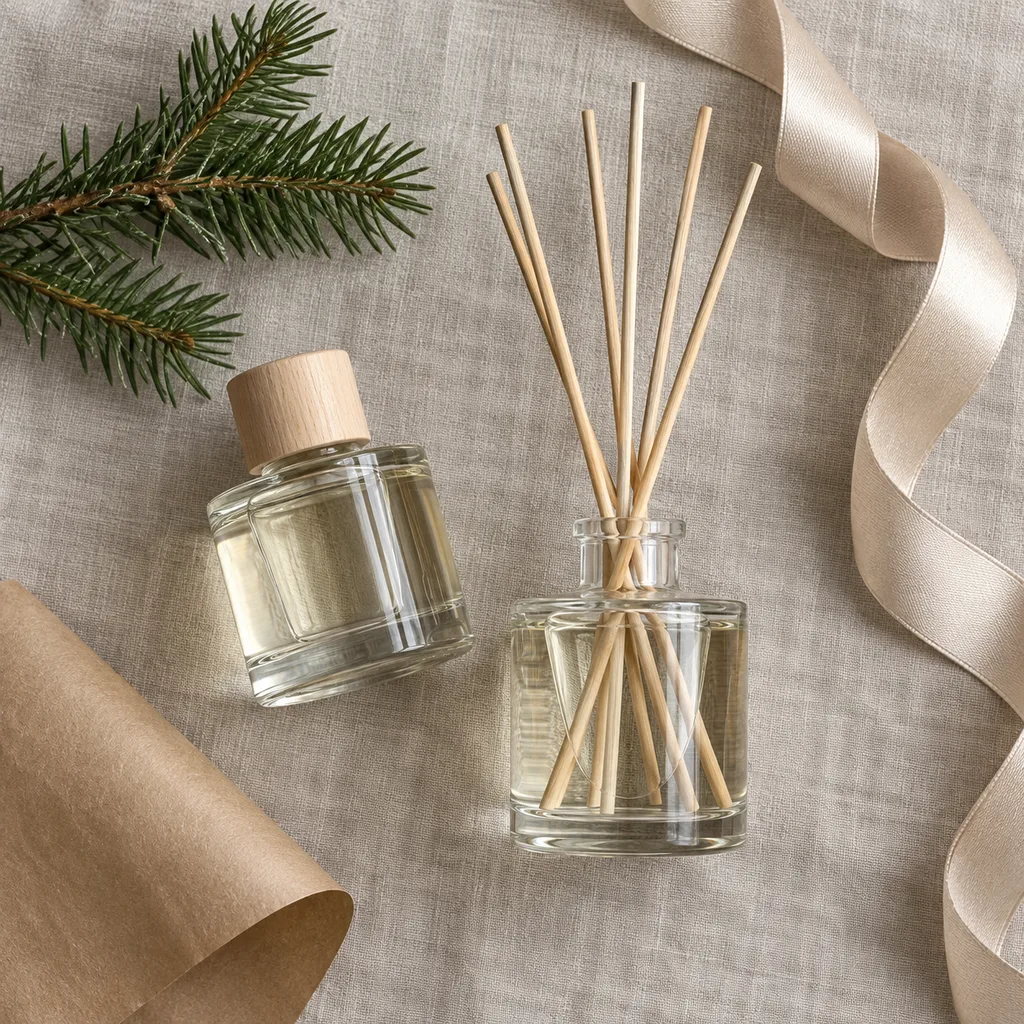 Representative photo-style image of classic reed diffuser set — generated, not a specific product