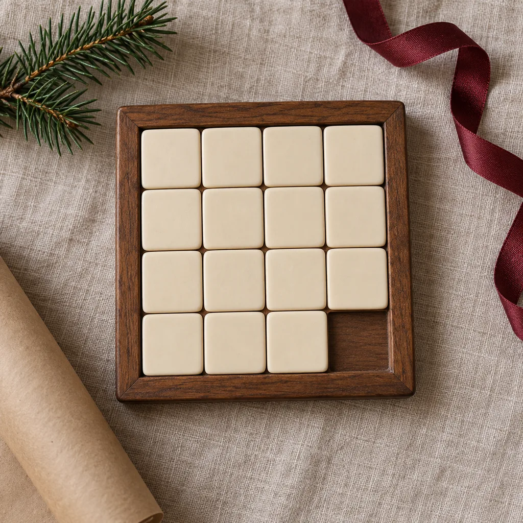Representative photo-style image of classic sliding tile number puzzle — generated, not a specific product