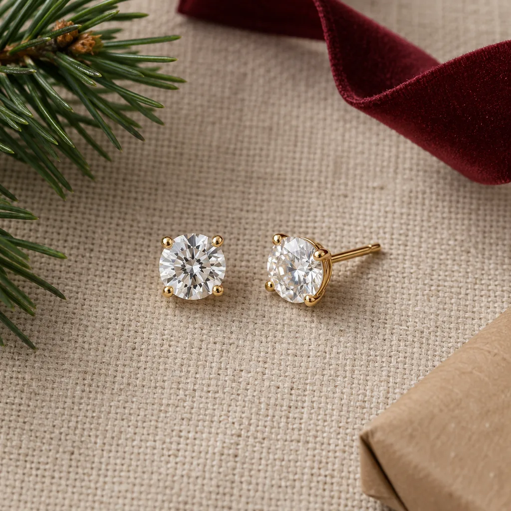 Representative photo-style image of classic stud earrings — generated, not a specific product