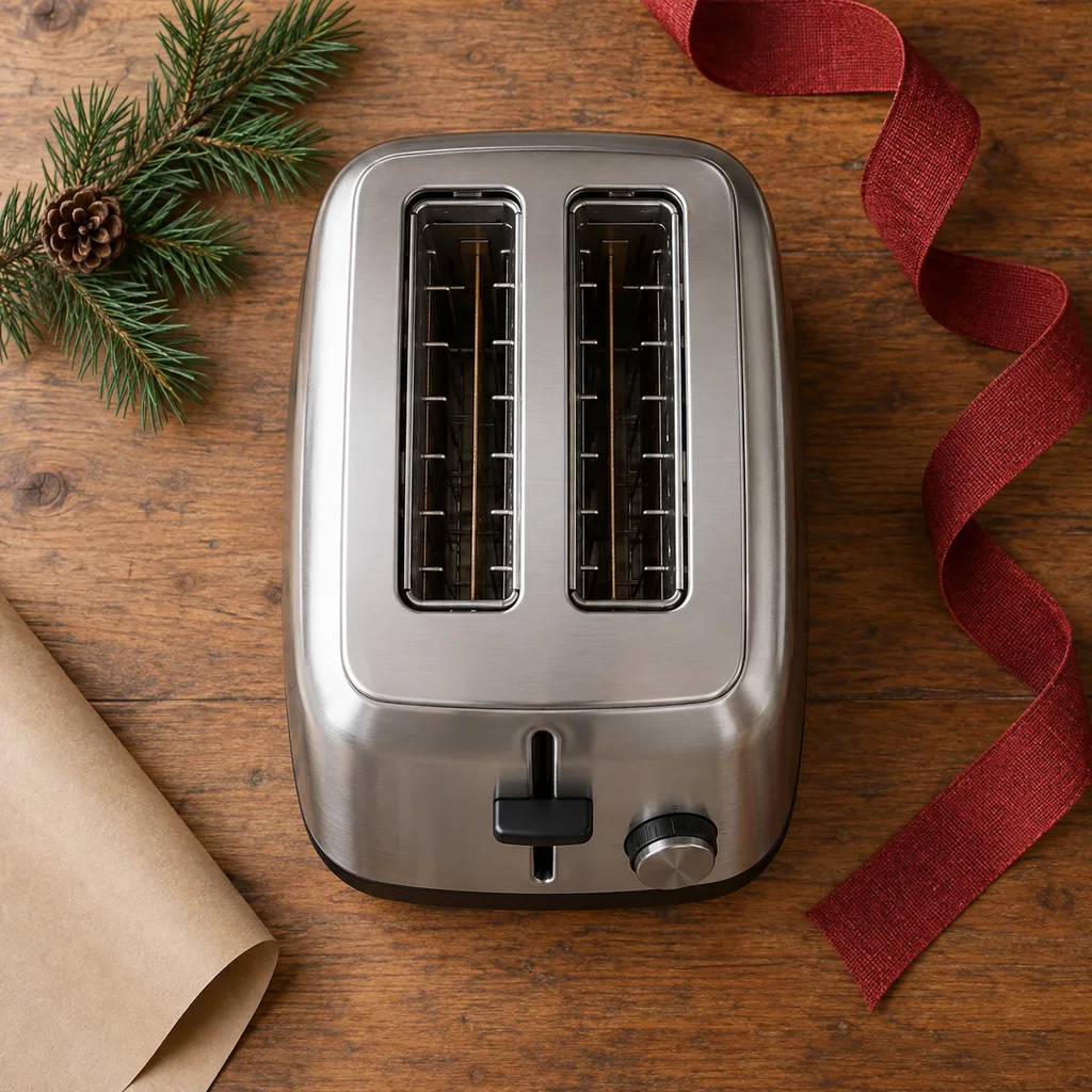 Representative photo-style image of classic two or four slice toaster — generated, not a specific product
