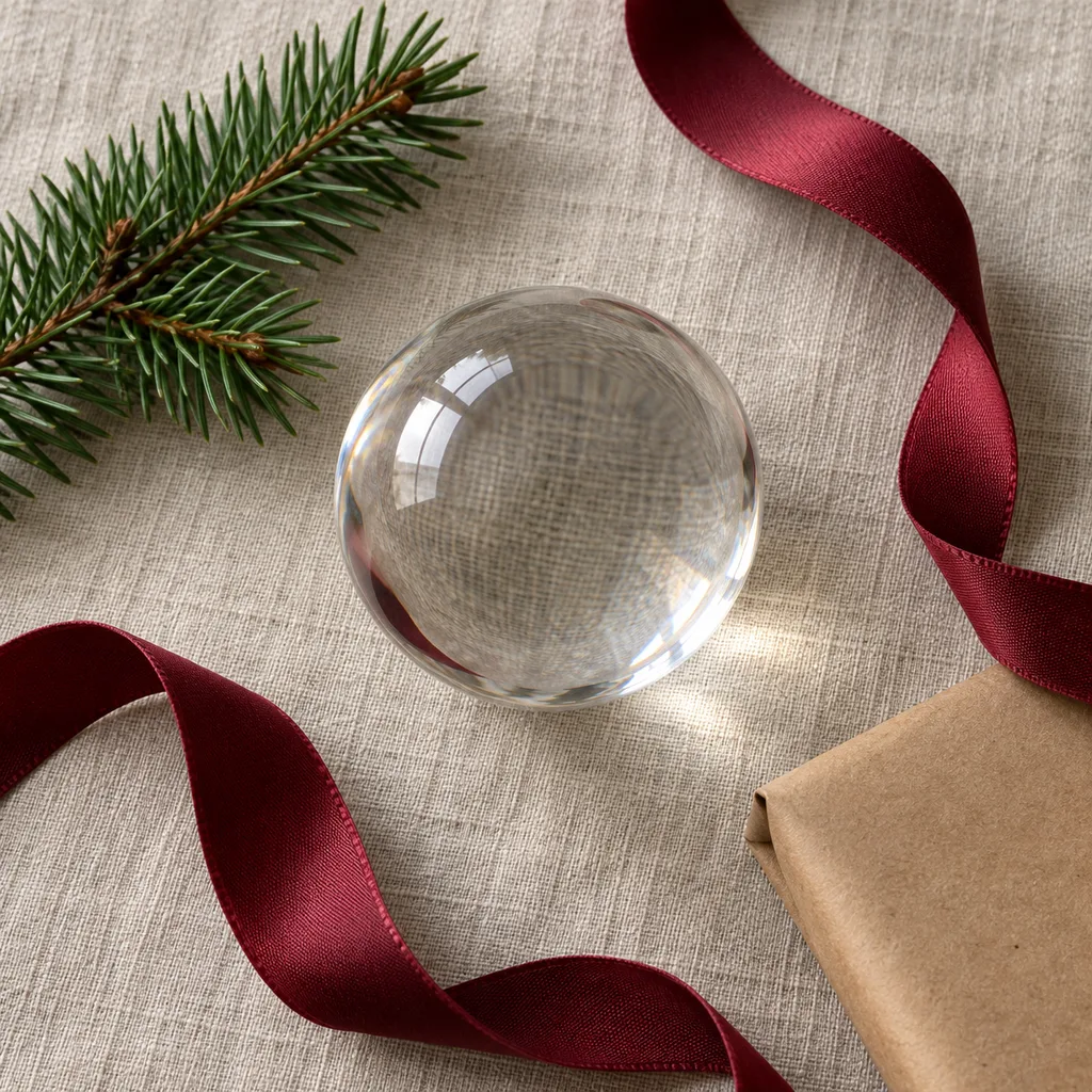 Representative photo-style image of clear contact juggling ball — generated, not a specific product