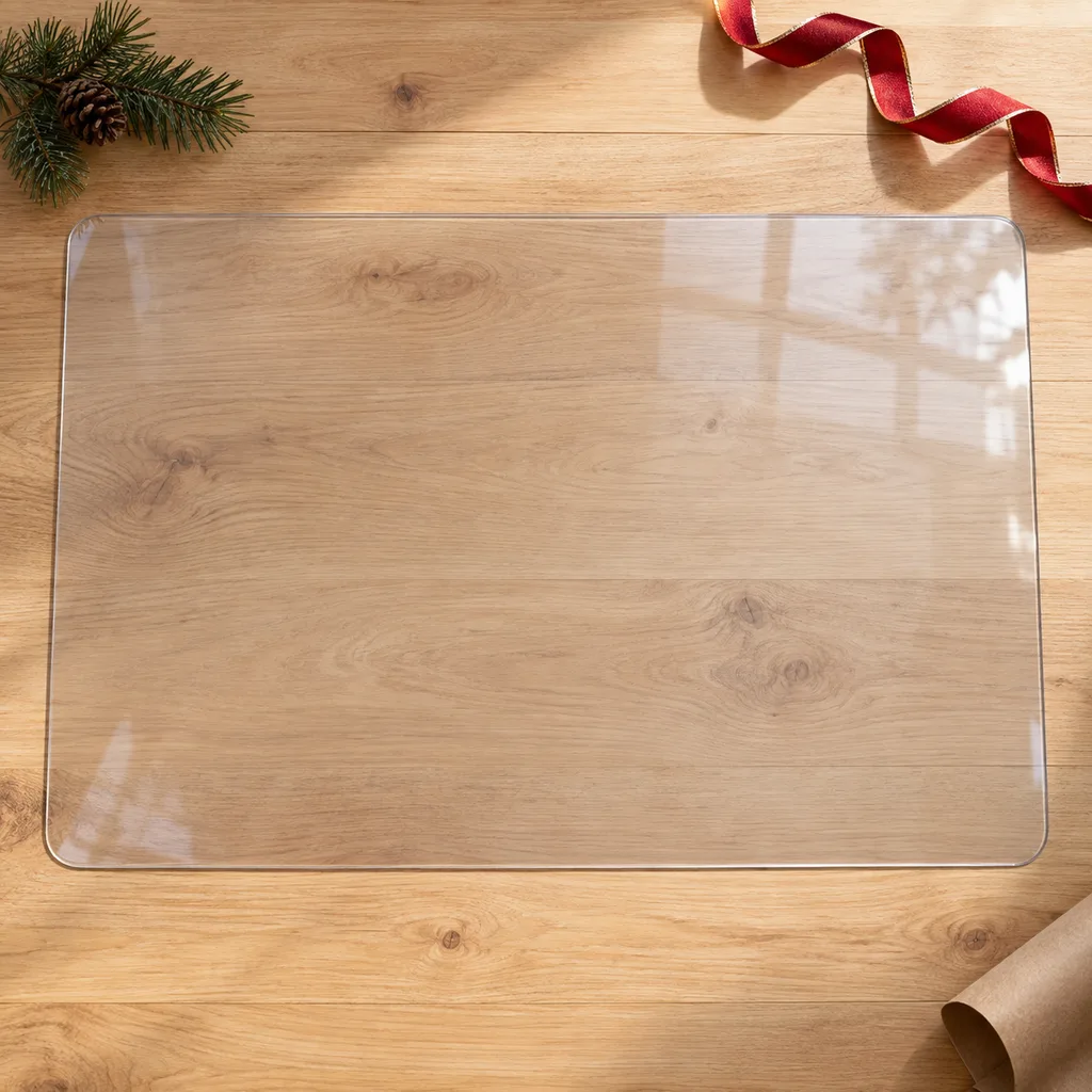 Representative photo-style image of clear desk surface protector — generated, not a specific product