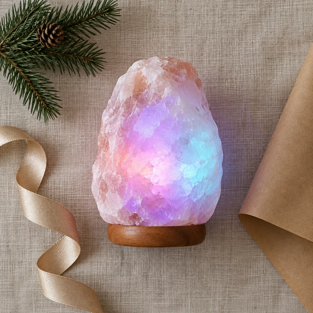 Representative photo-style image of colour changing salt lamp — generated, not a specific product