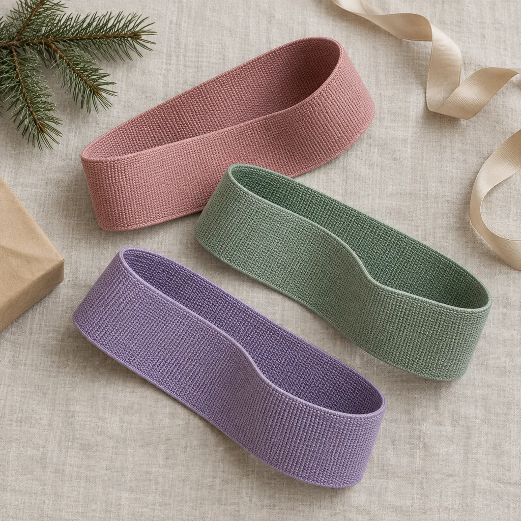Representative photo-style image of comfortable fabric resistance loop bands — generated, not a specific product