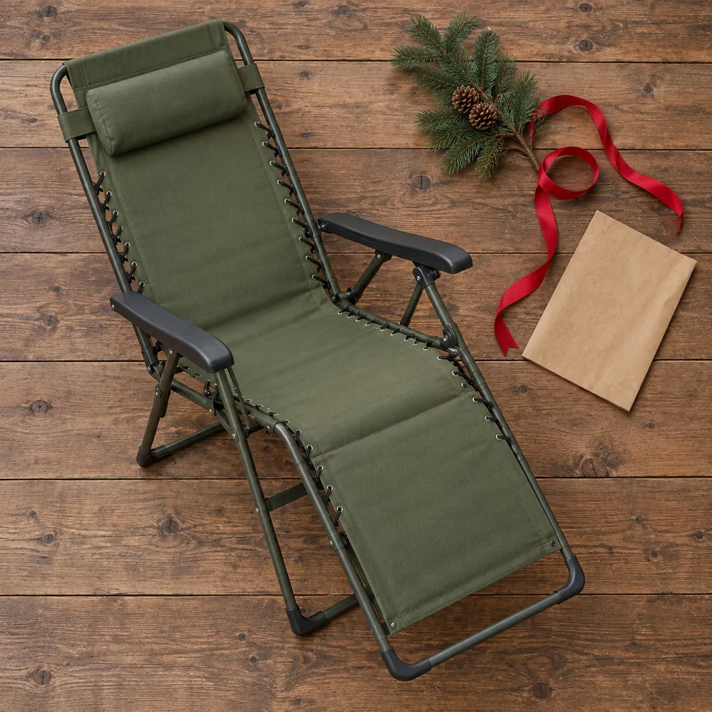 Representative photo-style image of reclining camp chair — generated, not a specific product