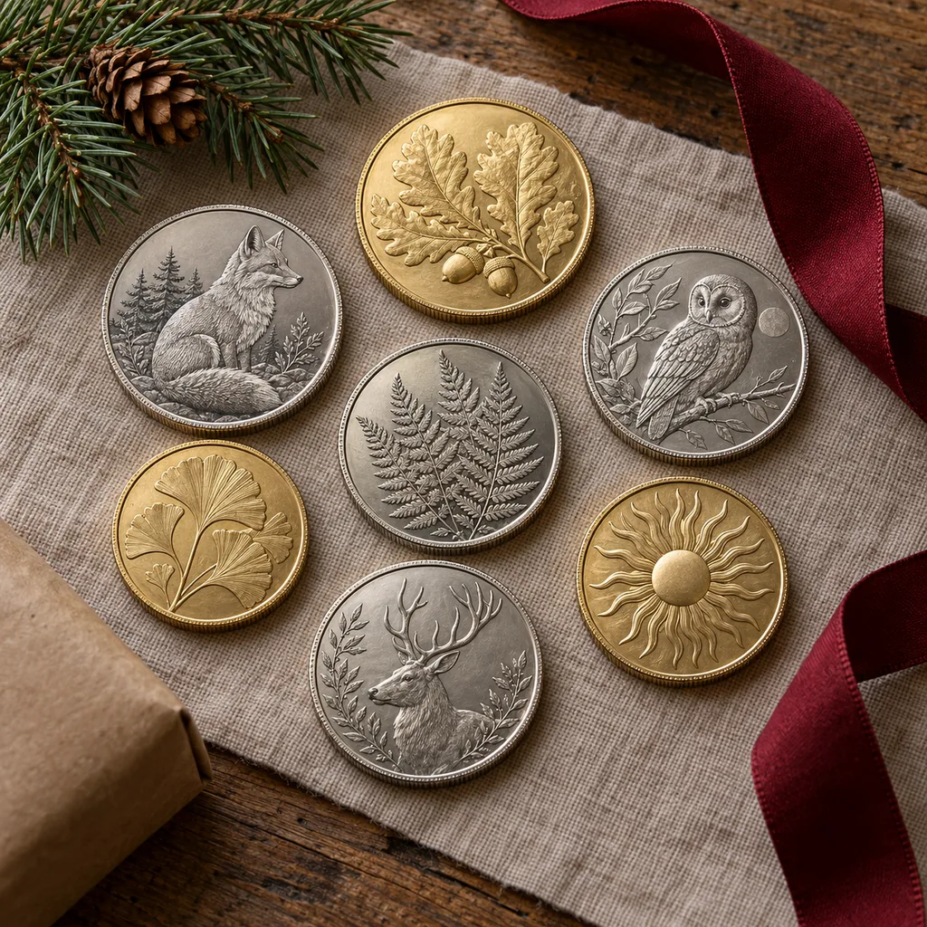 Representative photo-style image of commemorative coin set — generated, not a specific product