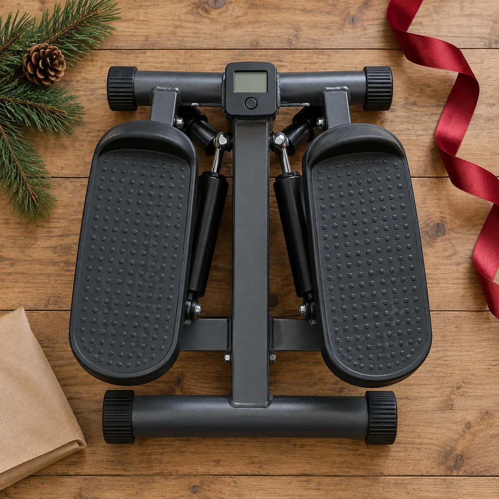 Representative photo-style image of compact mini stepper machine — generated, not a specific product