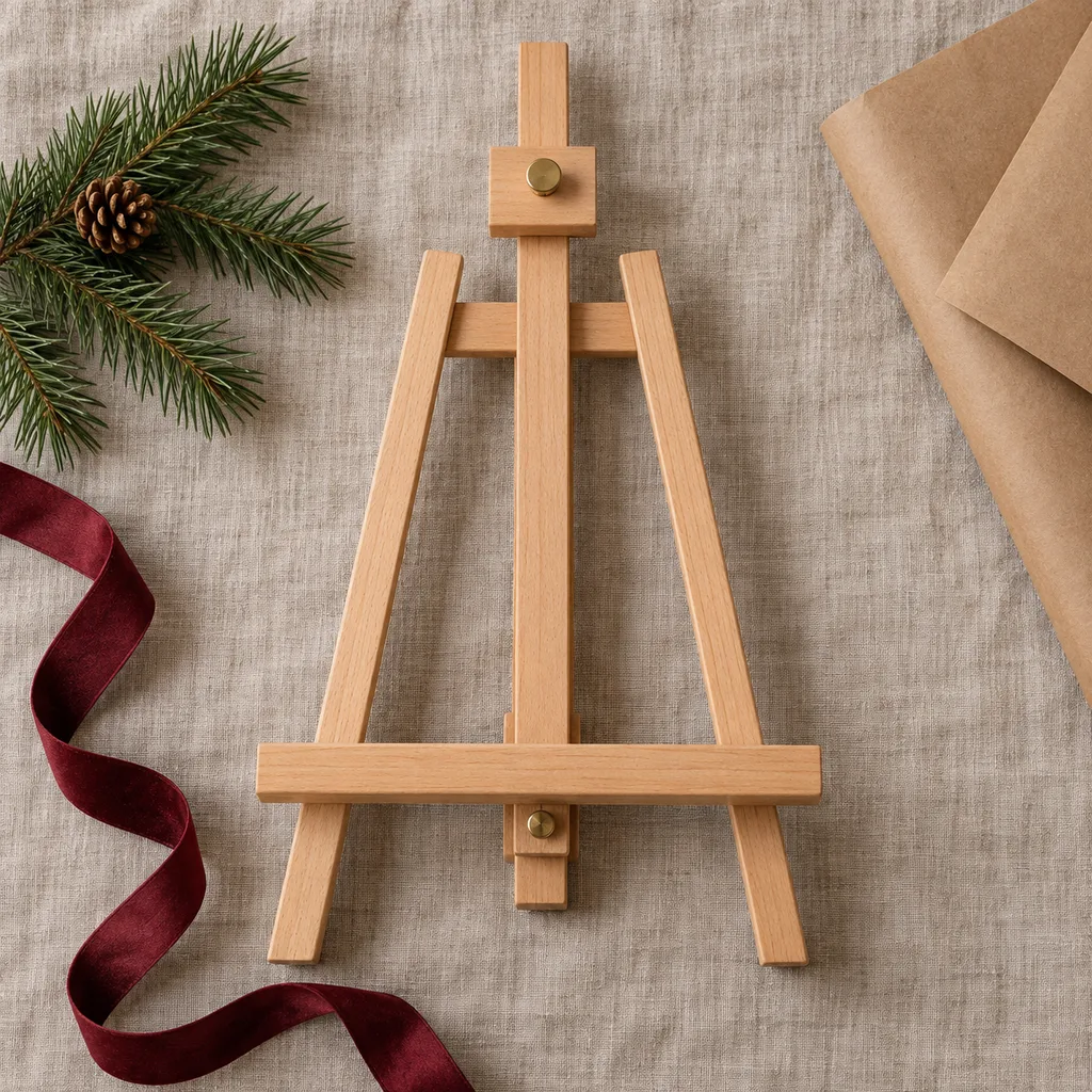 Representative photo-style image of compact tabletop art easel — generated, not a specific product