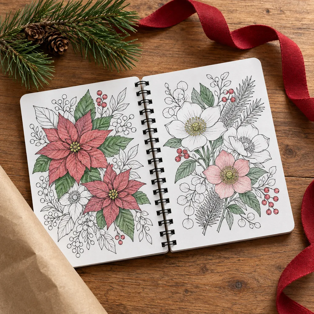 Representative photo-style image of compact travel coloring book — generated, not a specific product